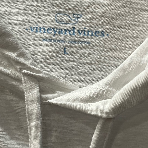 Vineyard Vines Women’s White Hooded Long Sleeve Logo Tee Size L - Picture 4 of 7
